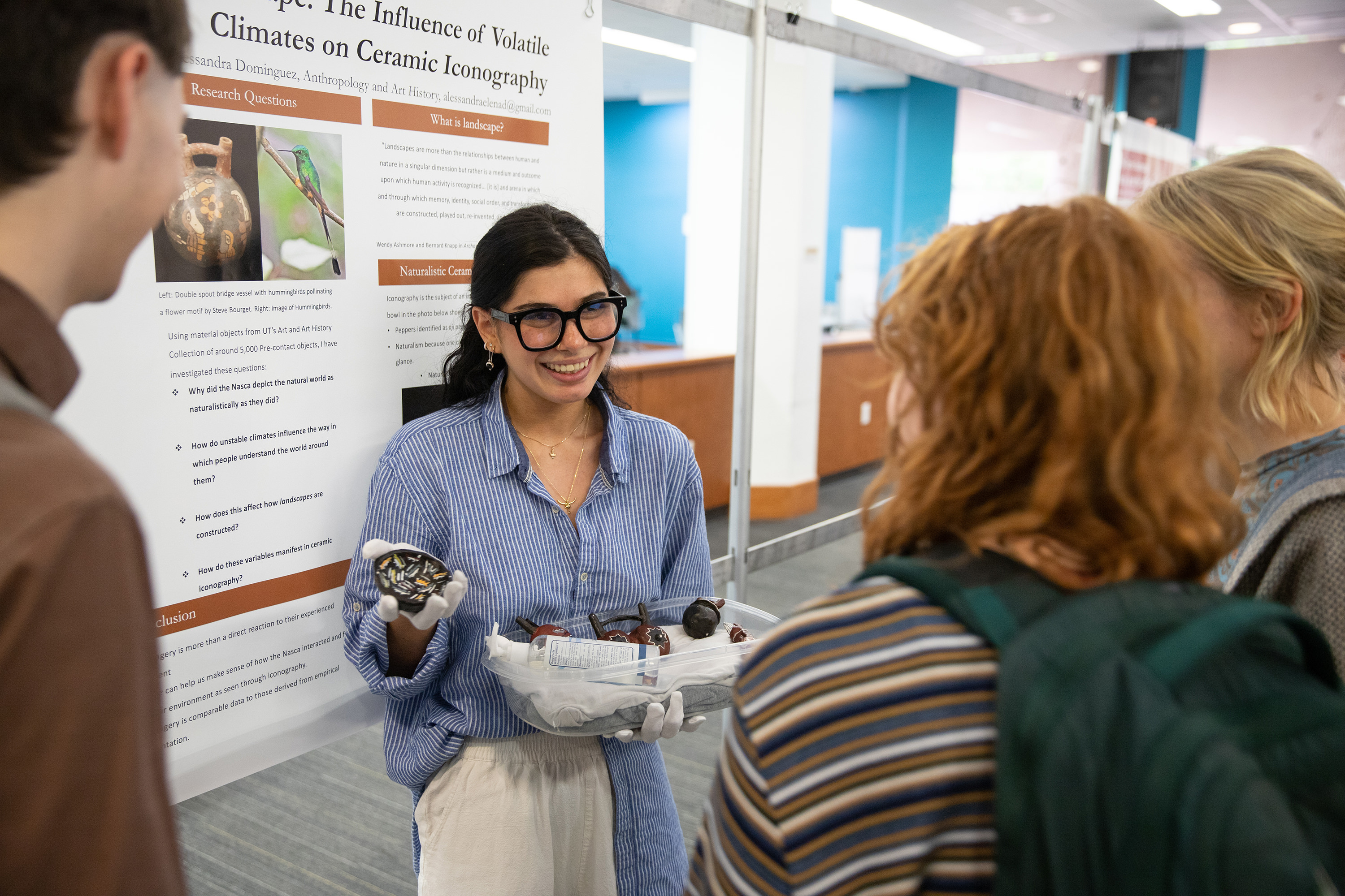 A student presents at the Longhorn Research Poster Session
